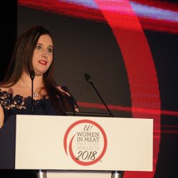 Previous Meat Management editor Emily Ansell Elfer addressing guests.