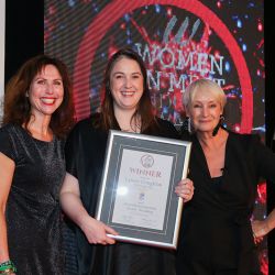 MEAT BUSINESSWOMAN AWARD: RETAILING - Award partner Joe Bailey of RSPCA Assured, winner Lynsey Coughlan of The Ginger Pig and Lesley Waters.