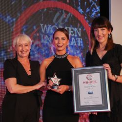THE RISING STAR AWARD - L-R: Lesley Waters, winner Sophie Cave of Tulip Ltd and award partner Aisling Herbert of Kerry.