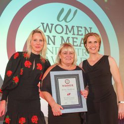 MEAT BUSINESSWOMAN AWARD: FOODSERVICE - (l-r) Award partner Sarah-Jane Fulton of ABP Group, Debbie Middleton of Aubrey Allen and Katharine Merry. MEAT BUSINESSWOMAN AWARD: FOODSERVICE - (l-r) Award partner Sarah-Jane Fulton of ABP Group, Debbie Middleton of Aubrey Allen and Katharine Merry.