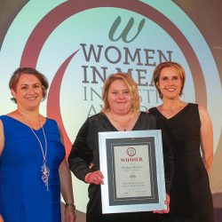 MEAT BUSINESSWOMAN AWARD: CRAFT BUTCHERY - (l-r) Award partner Michelle White of Dunbia with Bridget Borlase of Bridget B’s Butchery and Katharine Merry. MEAT BUSINESSWOMAN AWARD: CRAFT BUTCHERY - (l-r) Award partner Michelle White of Dunbia with Bridget Borlase of Bridget B’s Butchery and Katharine Merry.