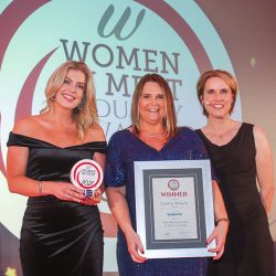 MEAT BUSINESSWOMAN OF THE YEAR AWARD - (l-r) Award partner Colette O’Reilly of Sealed Air and 2021 Meat Businesswoman of the Year, Lindsay Murphy, with Katharine Merry. MEAT BUSINESSWOMAN OF THE YEAR AWARD - (l-r) Award partner Colette O’Reilly of Sealed Air and 2021 Meat Businesswoman of the Year, Lindsay Murphy, with Katharine Merry.