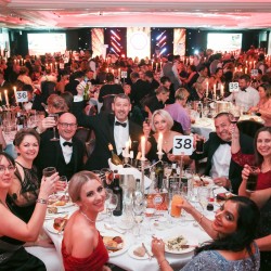 The CPC Foods group raise their glasses.