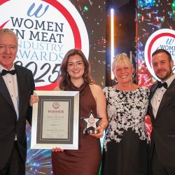 The Rising Star Award: Winner – Rachel Barnwell, Aubrey Allen Ltd. (L-R) Rory Bremner, Rachel Barnwell, Julie Peasgood and Andrew Defries of category partner Viscofan UK.